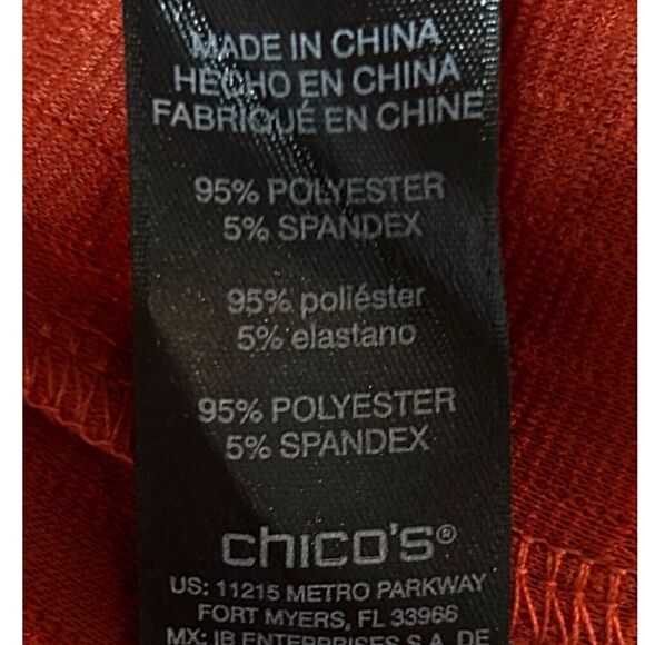 Chico’s Burnt Orange Zip Cardigan Jacket Pockets Size 3 - Picture 10 of 10